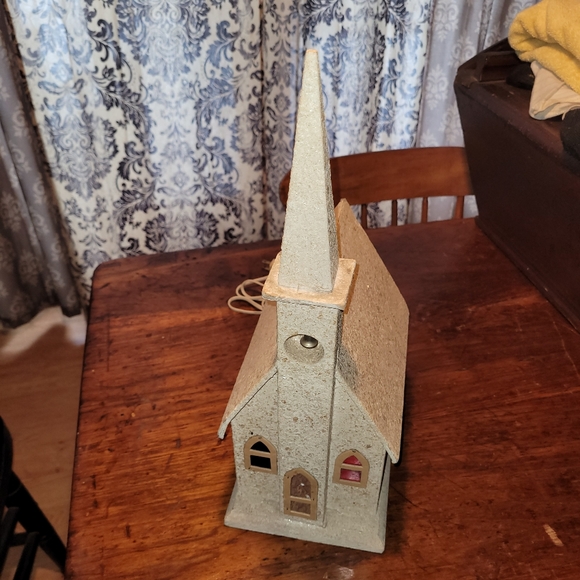 Vintage Light Up Musical Wooden Church - Picture 2 of 9